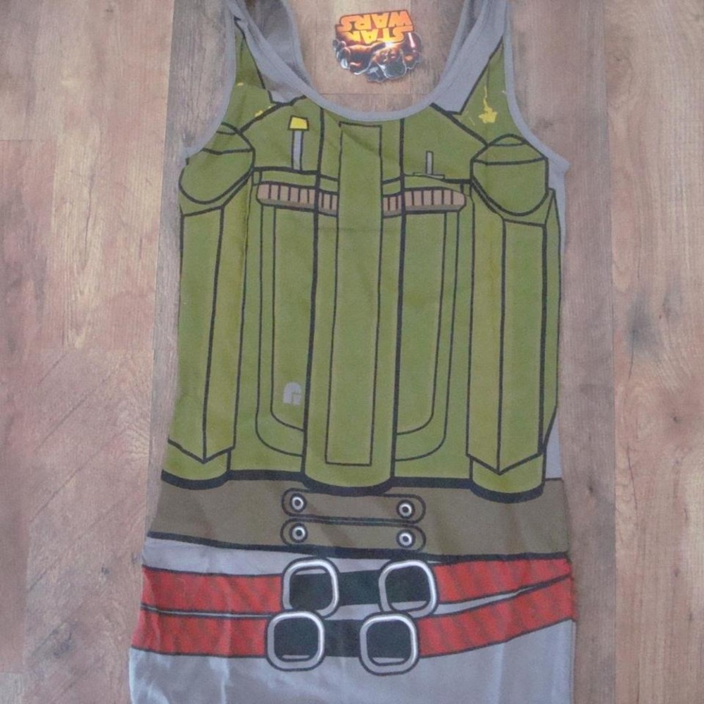 Star Wars Green and Gray Boba Fett Tank Top - Picture 2 of 2